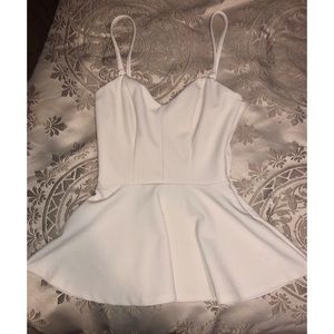 H&M White Peplum Tank Top